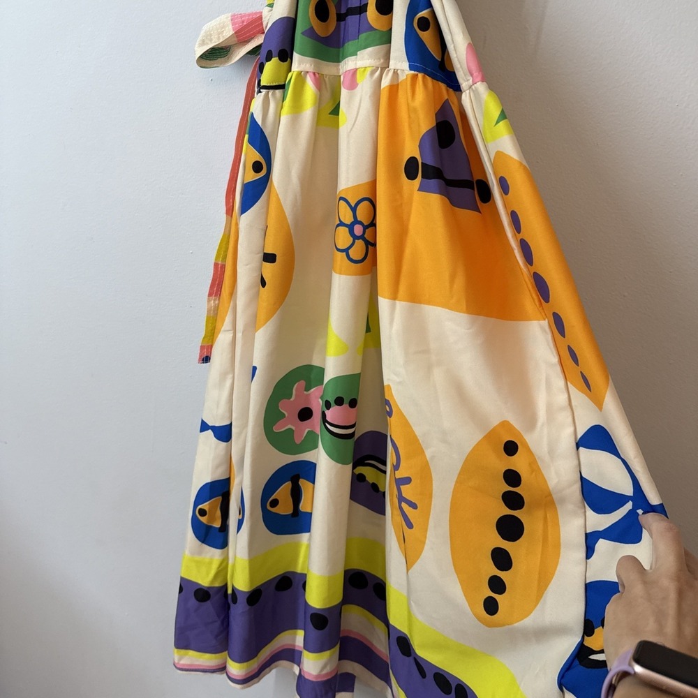 Women's Small Abstract Print Button Down Fun‎ Summer Chic - Picture 9 of 9